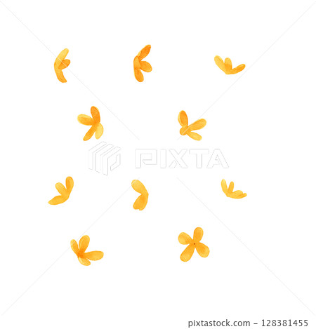 Osmanthus illustration watercolor Osmanthus illustration watercolor 128381455