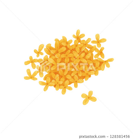 桂花插畫水彩 128381456