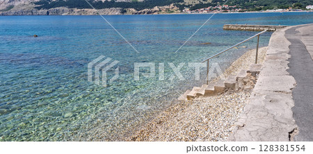 Calm beach in Baska Calm beach in Baska 128381554