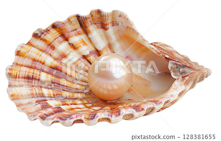 Pearl on shell value jewelry isolated on white background png transparent clipart. 128381655