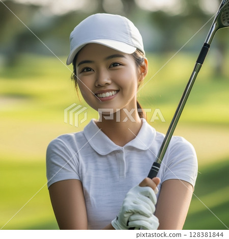 Women playing golf 128381844