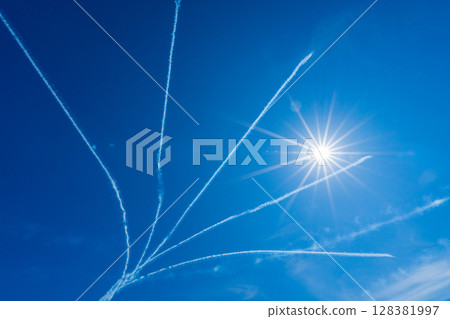 Blue Impulse's demonstration flight at the Osaka Kansai Expo 128381997