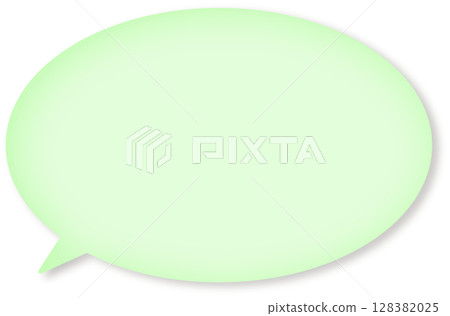 一個簡單的綠色圓形氣泡，帶有陰影。 128382025
