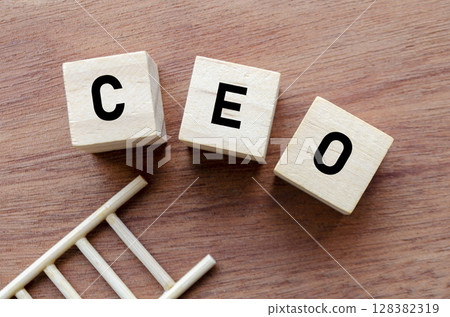 CEO Title on Wooden Blocks Symbolizing Leadership Role CEO Title on Wooden Blocks Symbolizing Leadership Role 128382319