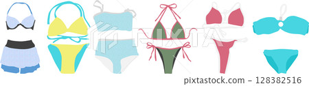 Swimsuit illustration set 128382516