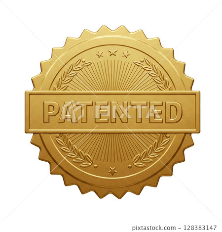 金色專利徽章 金色專利徽章 128383147