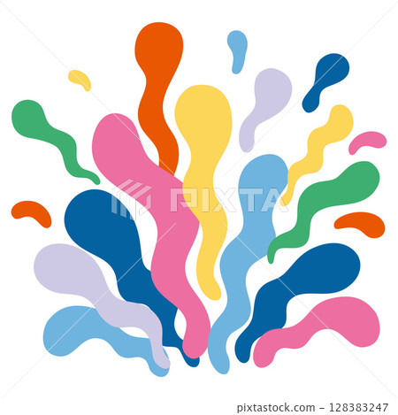 Abstract colorful splash or burst with confetti shapes, symbolizing celebration or surprise explosion. Trendy modern vector illustration isolated on white background, hand drawn, flat design Abstract colorful splash or burst with confetti shapes, symbolizing celebration or surprise explosion. Trendy modern vector illustration isolated on white background, hand drawn, flat design 128383247