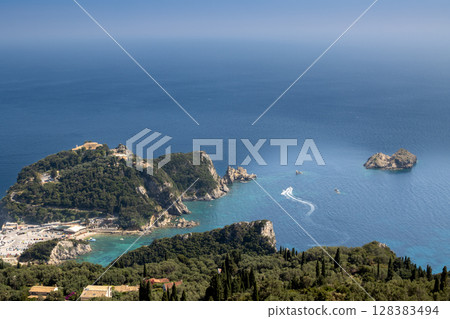 Peninsula and a Ionian sea, Corfu (Korfu), Greece 128383494