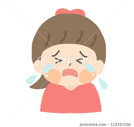 哭泣的小女孩的插圖 128383506