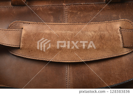 Leather shoulder strap pad 128383836