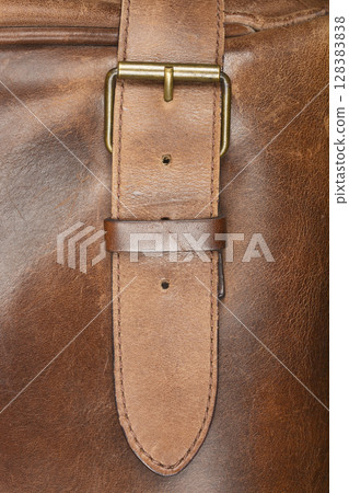 Leather strap with a brass buckle 128383838