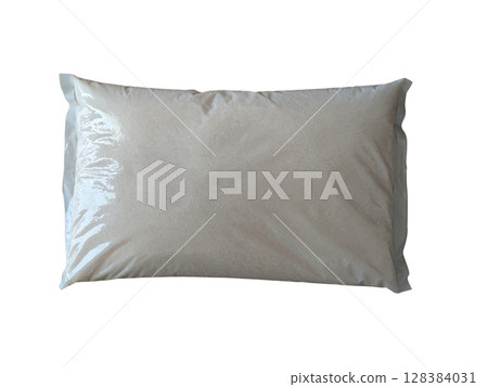 A bag of white rice packed in a transparent bag 128384031