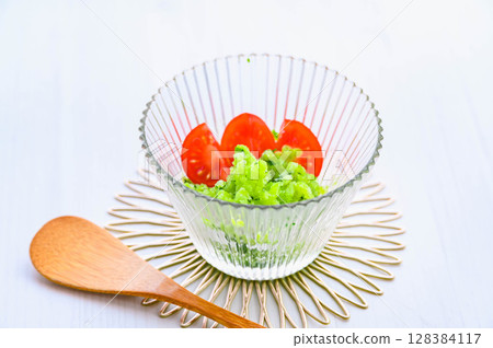 Frozen cucumbers and cherry tomatoes 128384117