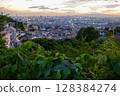 Osaka cityscape in the evening as seen from Ishikiri Station 128384274