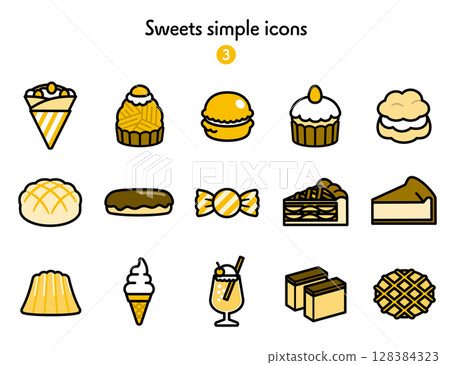 圖標集合糖果 128384323