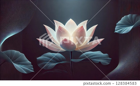 An elegant lotus with soft light on a dark background 128384583