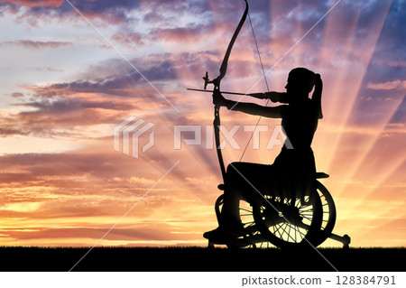 Concept of disabled people leading an active lifestyle Concept of disabled people leading an active lifestyle 128384791