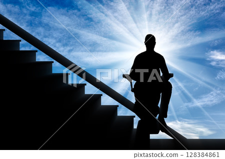 Concept disabled lift, elevator, handicap 128384861