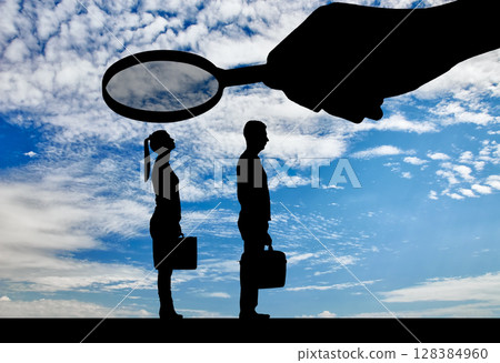 Concept of gender inequality in women in careers 128384960