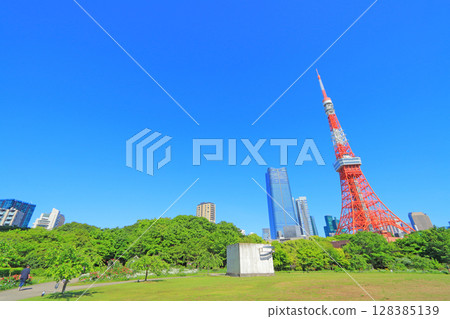 東京鐵塔和東京港區的新鮮綠地 128385139