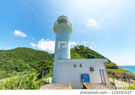 Cape Kakuda Lighthouse and Mount Kakuda 128385587
