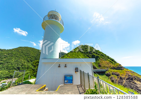 Cape Kakuda Lighthouse and Mount Kakuda 128385588
