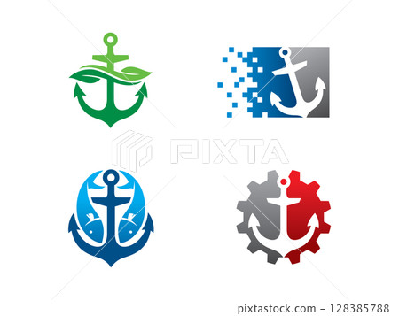Anchor logo symbol or icon template vector 128385788