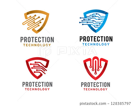Shield Technology logo symbol or icon template 128385797