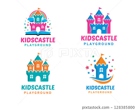 Kids Castle logo symbol or icon template Kids Castle logo symbol or icon template 128385800