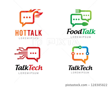 Talk or Chat logo symbol or icon template 128385822