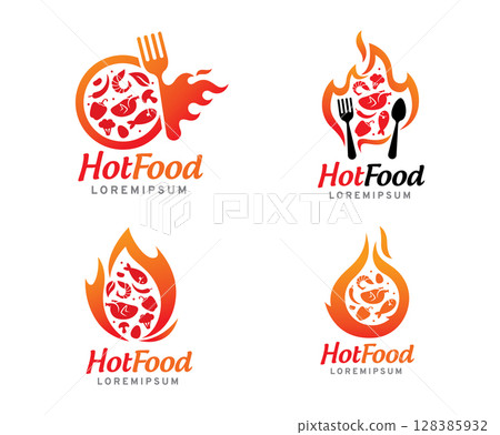 Hot food logo symbol or icon template Hot food logo symbol or icon template 128385932