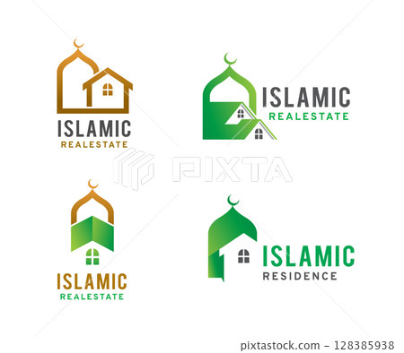 Islamic residence logo symbol or icon template 128385938