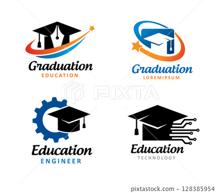 Graduation logo symbol or icon template 128385954