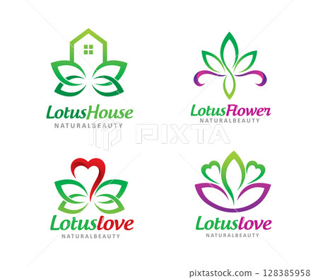 Lotus logo symbol or icon template vector Lotus logo symbol or icon template vector 128385958