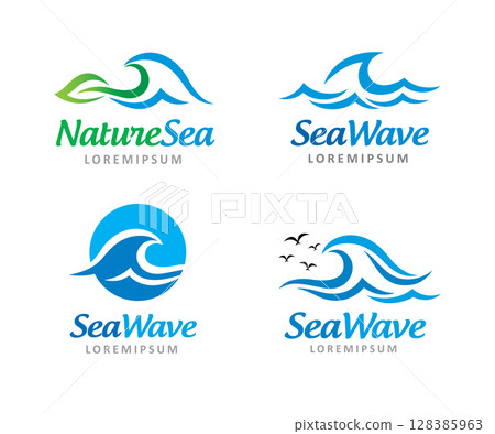 Sea wave logo symbol or icon template 128385963