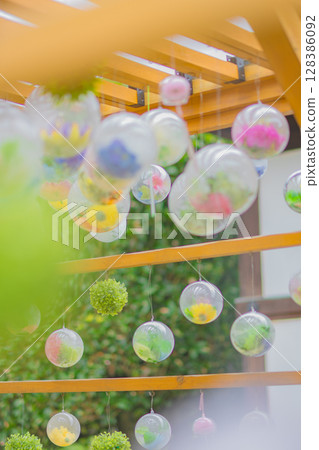 Clear balls and flowers at Aobaen Clear balls and flowers at Aobaen 128386092