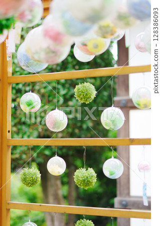 Clear balls and flowers at Aobaen Clear balls and flowers at Aobaen 128386093