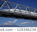 Fuji and the bullet train 128386238