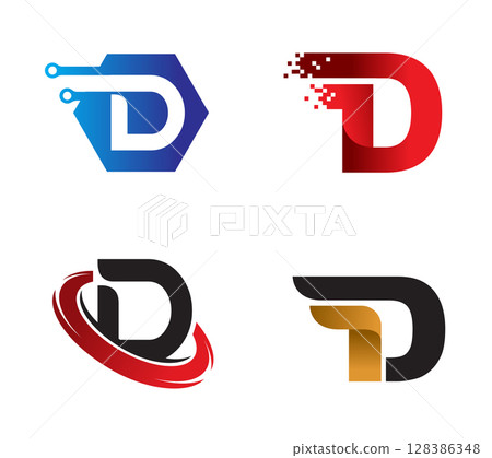 Letter D logo template Illustrator Artwork Letter D logo template Illustrator Artwork 128386348