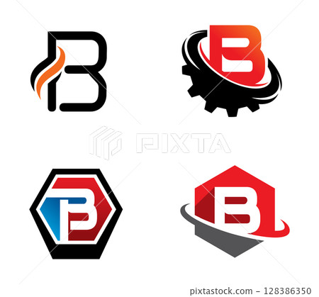 Letter B logo template Illustrator Artwork Letter B logo template Illustrator Artwork 128386350