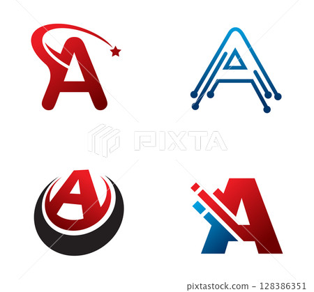 Letter A logo template Illustrator Artwork Letter A logo template Illustrator Artwork 128386351