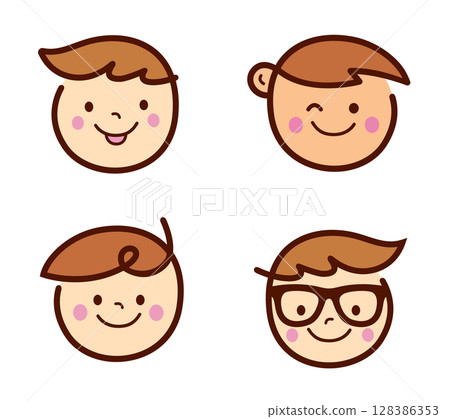 Kids face logo template Illustrator Artwork Kids face logo template Illustrator Artwork 128386353