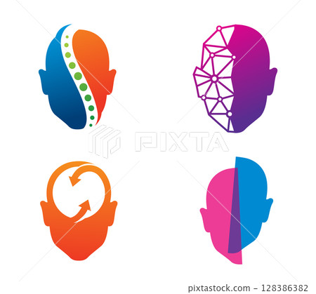 Head Logo or Icon Template Design Vector 128386382
