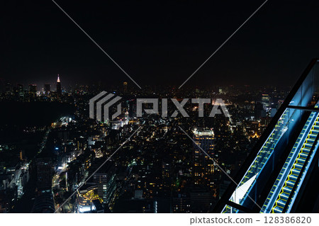 Night view from Shibuya Skydeck, beautiful night view of Tokyo Night view from Shibuya Skydeck, beautiful night view of Tokyo 128386820
