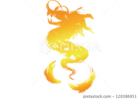 Dragon / dragon ink painting style illustration material vector Dragon / dragon ink painting style illustration material vector 128386951