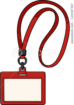 紅色頸帶的插圖 128387307