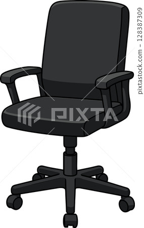 Black office chair illustration Black office chair illustration 128387309