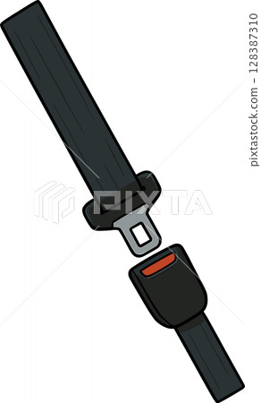 Car seat belt illustration 128387310