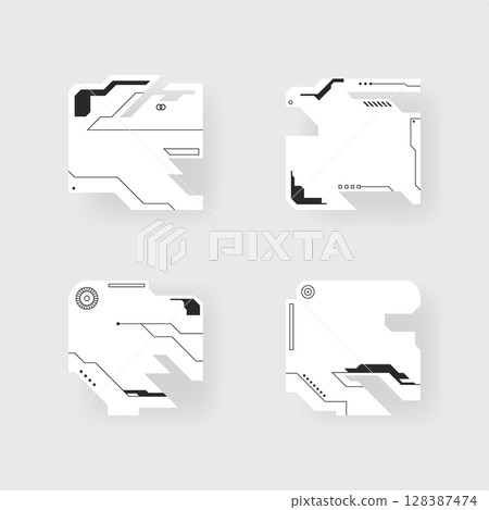 Futuristic interface ui elements. Futuristic HUD elements. Hud interface set. Vector illustration. Futuristic interface ui elements. Futuristic HUD elements. Hud interface set. Vector illustration. 128387474