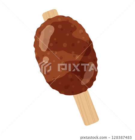 Cute Gohei mochi illustration material 128387483